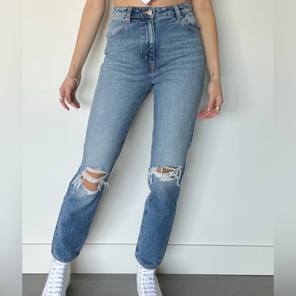 Rollas Dusters Hamptons Recycled Worn Denim in Distressed Vintage Blue
